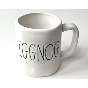 Rae Dunn Ceramic Eggnog Mug Coffee Tea Cup Large 16oz Christmas Holiday White